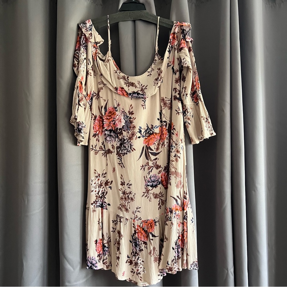 Floral Gauze mini skinny strap dress